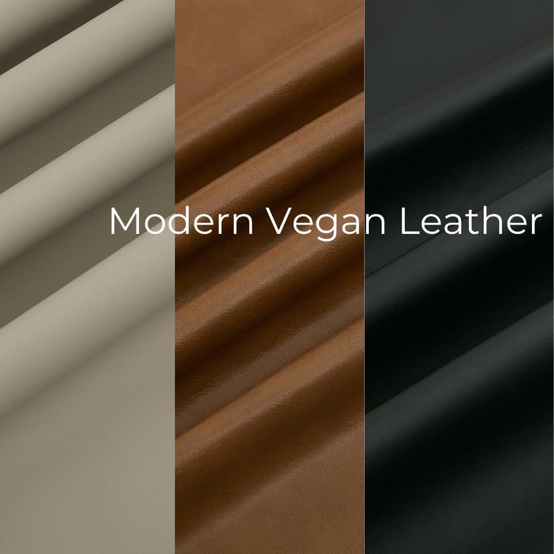 Counter Height Bar Stools Set of 3, 24'' Faux Leather Bar Stools with Back, Mid-Century Modern Bar Chairs for Kitchen Island, Dining Room, Vegan Leather, Grey