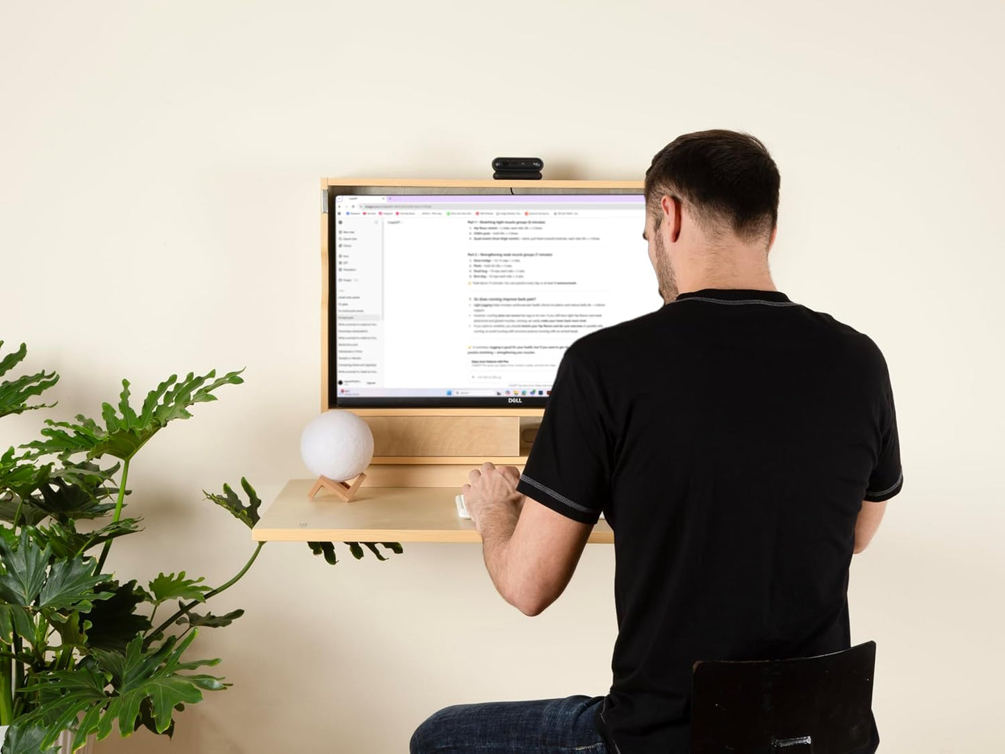 Wall Mounted Working Desk Folding 31 Inches, Space Saving Floating Desk for Small Spaces, Computer Table with Storage Shelf, Foldable Study Desk for Bedroom, Apartment, Home Office