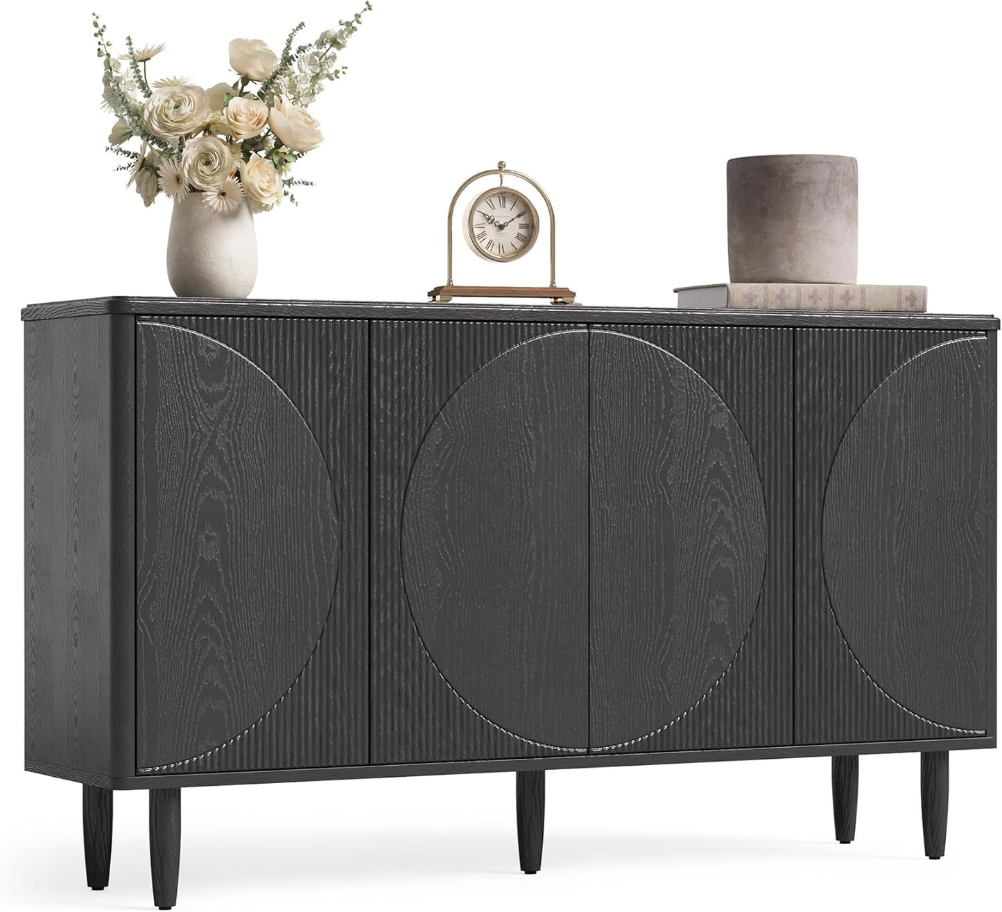 LITTLE TREE 59-Inch Buffet Cabinet Sideboard with Storage, Modern Sideboard Buffet Table with Doors for Living Room, Dining Room